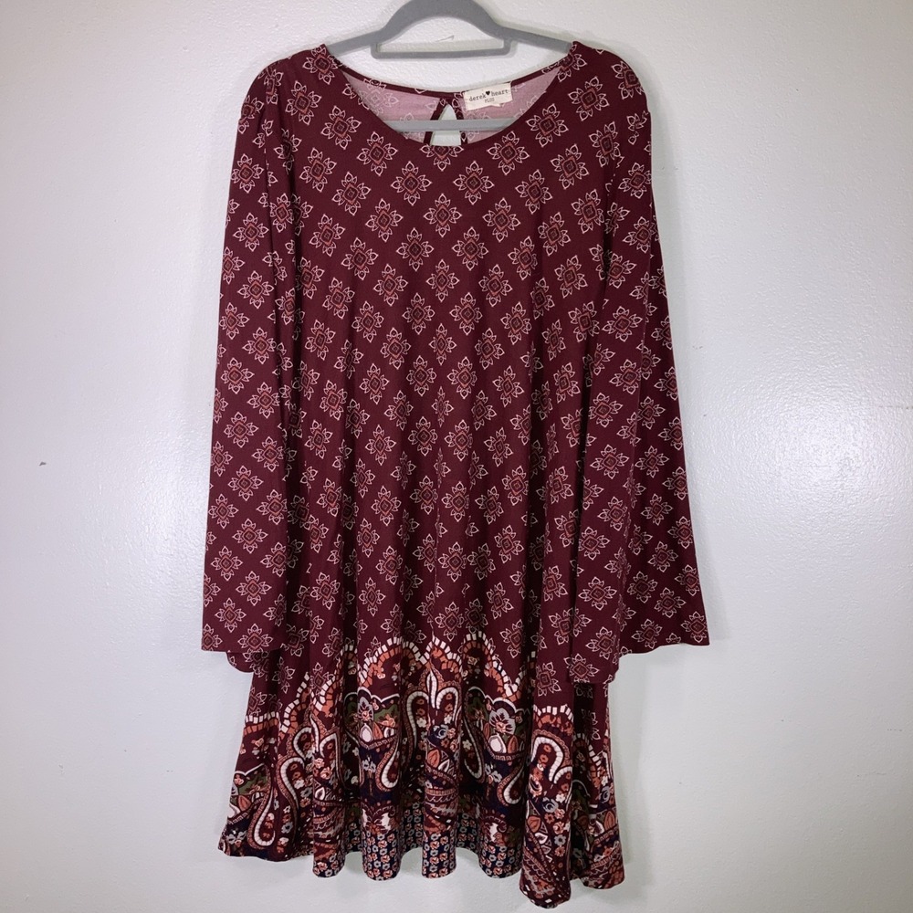 Derek Heart Plus Dress 2XL Burgundy Buttery Soft Fabric
